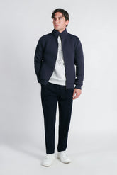 GIUBBOTTO DOPPIO TESSUTO COLLO IN PIEDI BLEU